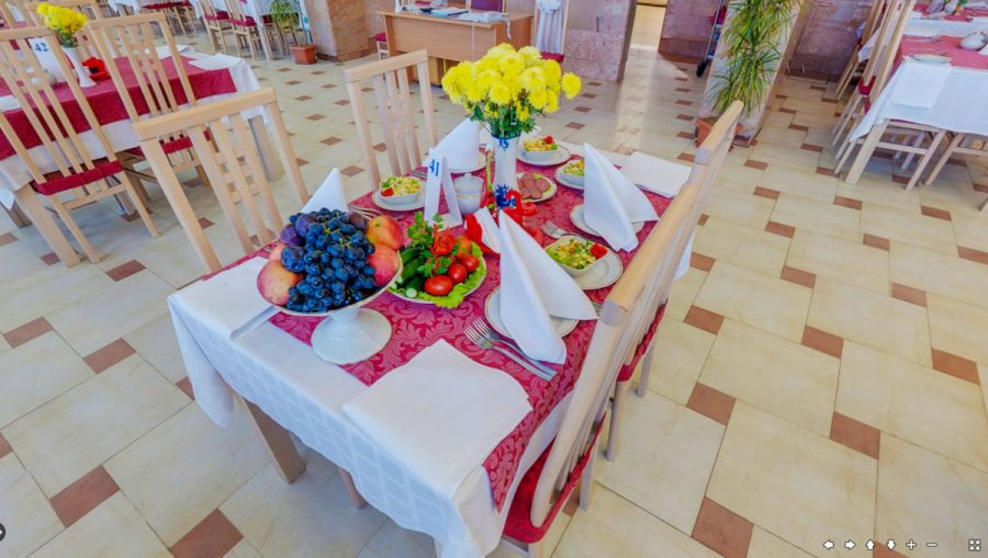 Обеденный зал в санатории Горный воздух в городе Железноводске - фотография